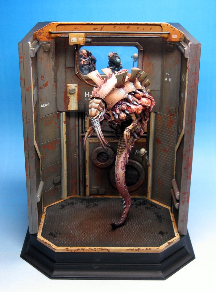 Tyranid in an IG holding cell by Mickael Lavandier