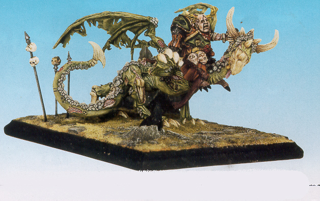 Nurgle Sorceror on Plague Zombie Dragon by Dave Brooks